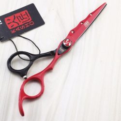 Kéo cắt tóc kasho đỏ đen-1